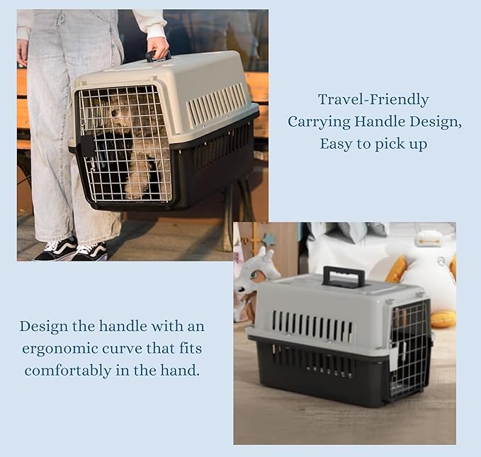 Foodie Puppies Portable Pet Carrier Fiber Cage Crate with Handle